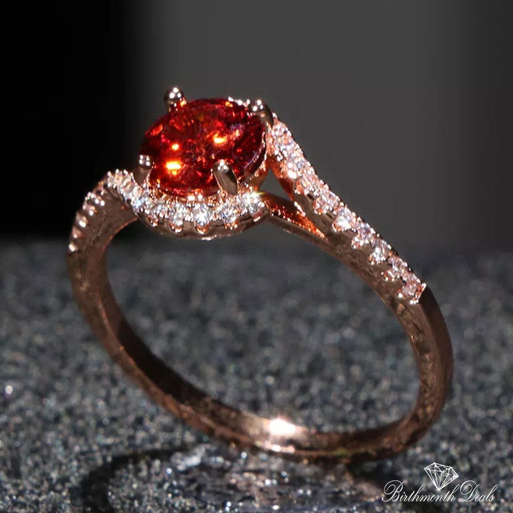 January Garnet Birthstone Ring - Birthmonth Deals