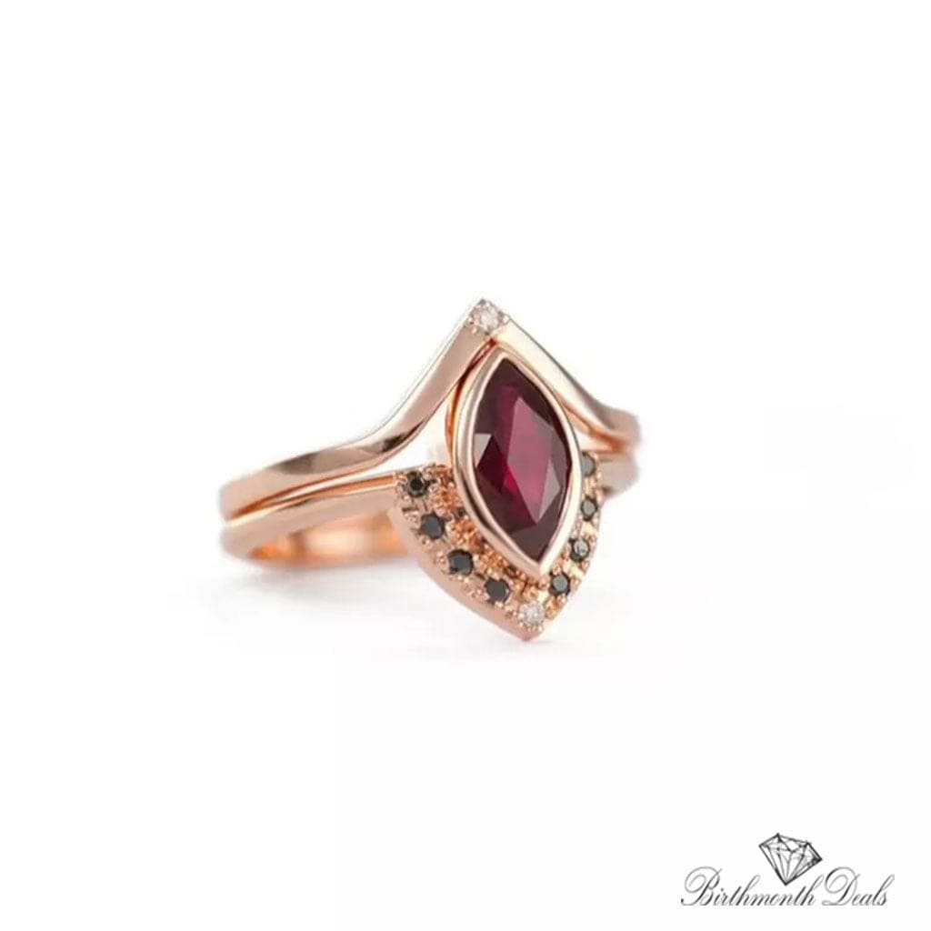 January Garnet Birthstone Stacking Ring - Birthmonth Deals