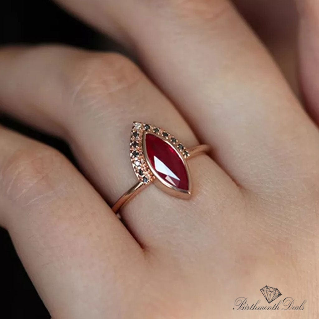 January Garnet Birthstone Stacking Ring - Birthmonth Deals