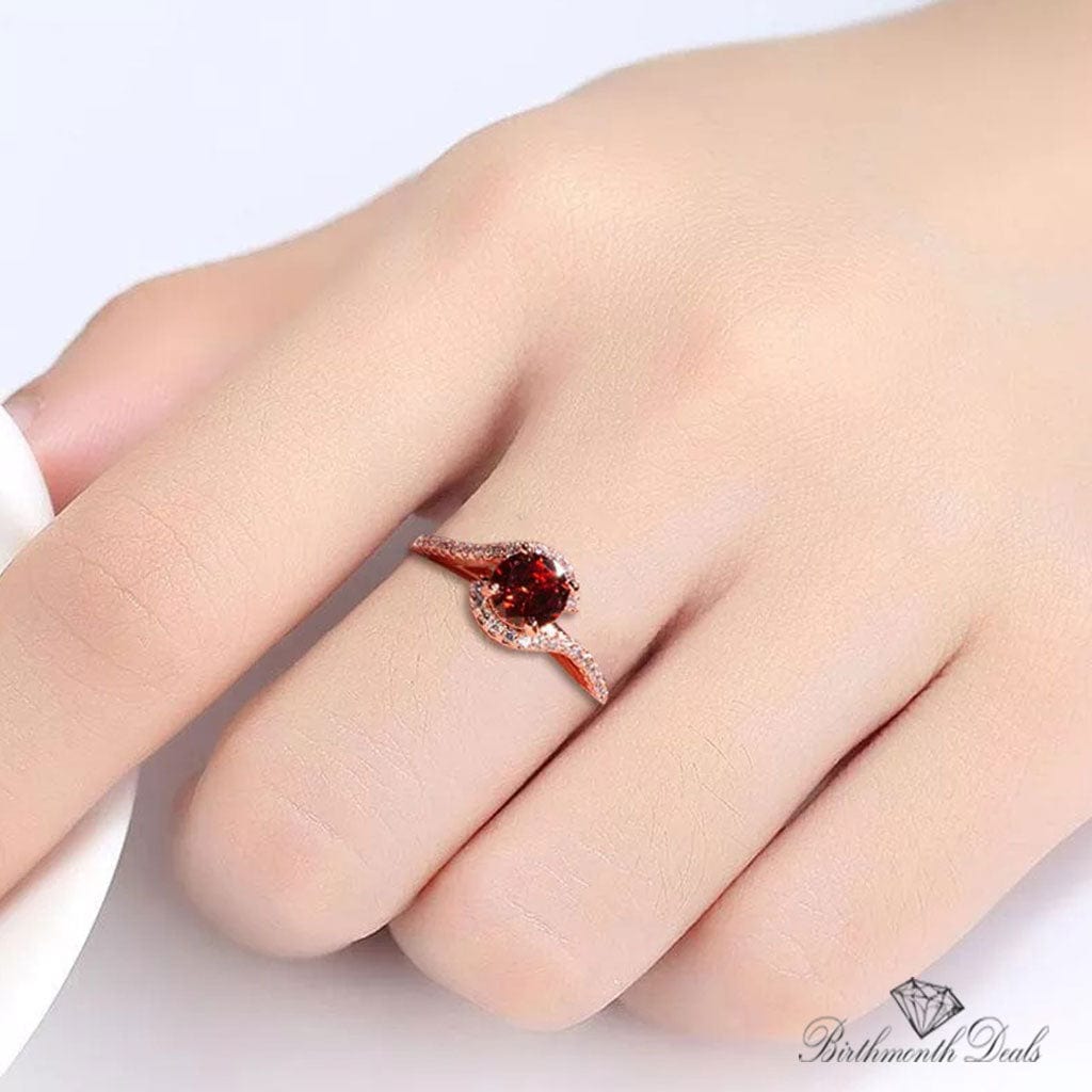 January Garnet Birthstone Ring - Birthmonth Deals