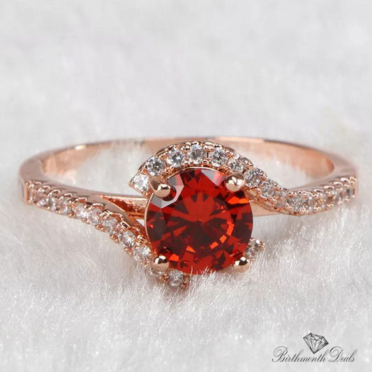 January Garnet Birthstone Ring - Birthmonth Deals