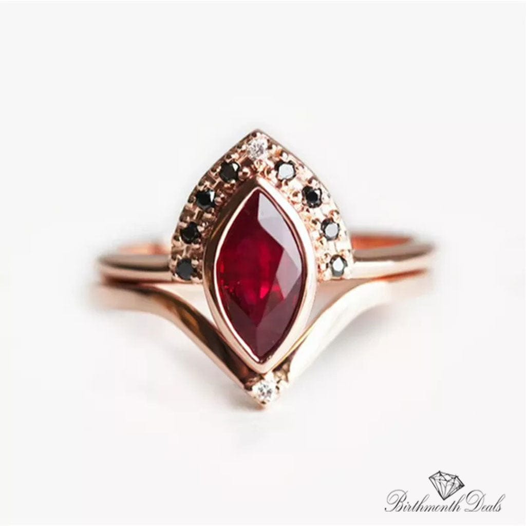 January Garnet Birthstone Stacking Ring - Birthmonth Deals