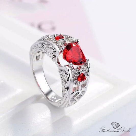 January Garnet Birthstone Ring - Birthmonth Deals