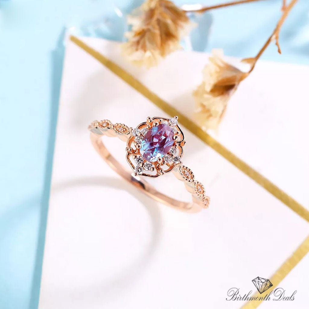 June Alexandrite Birthstone Ring - Birthmonth Deals