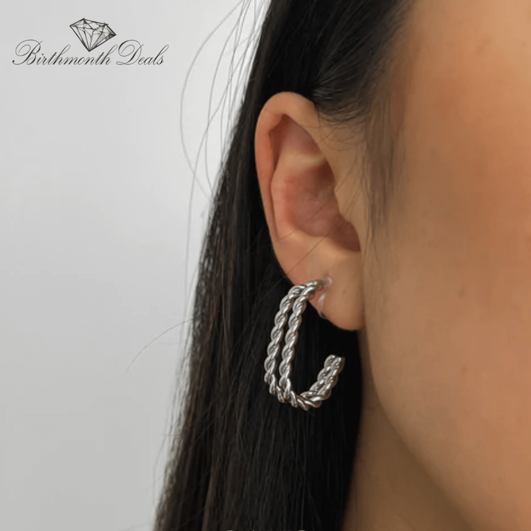 Klern Clip-On Hoop Earrings - Silver - Birthmonth Deals