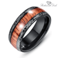 Koa Wood Inlay Ring | Men's Ring - Birthmonth Deals