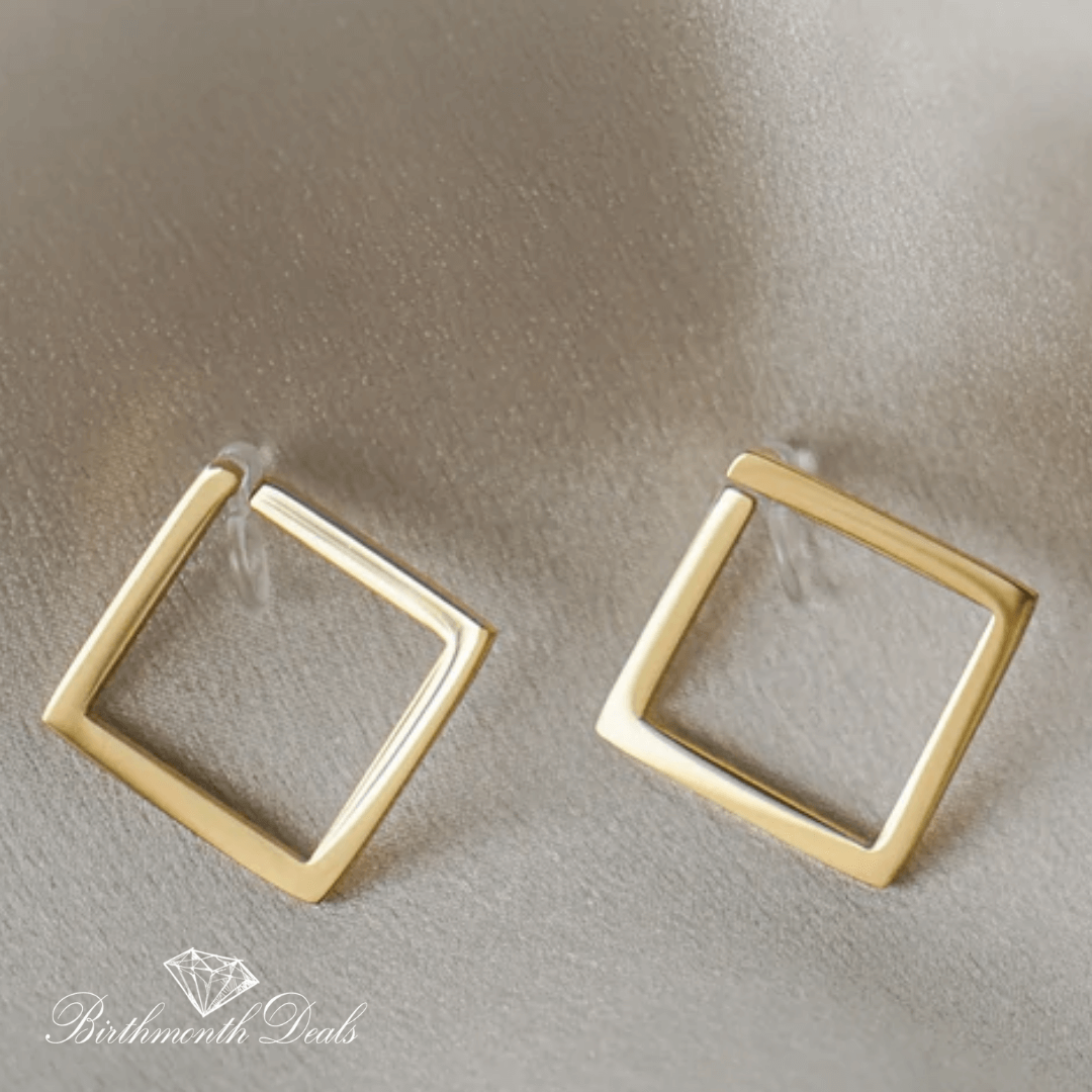 Leah Square Hoop Clip-On Earrings - Birthmonth Deals