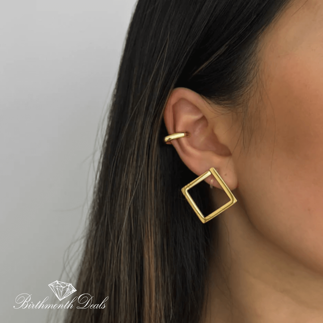 Leah Square Hoop Clip-On Earrings - Birthmonth Deals