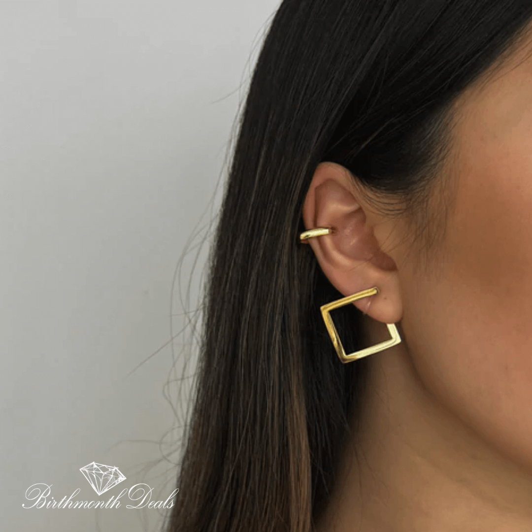 Leah Square Hoop Clip-On Earrings - Birthmonth Deals