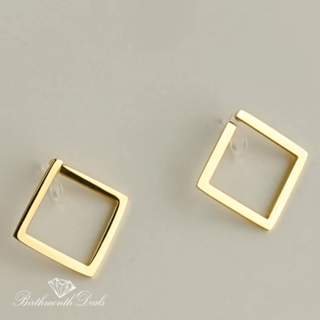 Leah Square Hoop Clip-On Earrings - Birthmonth Deals