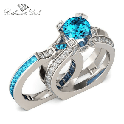 March Aquamarine Birthstone Ring - Birthmonth Deals