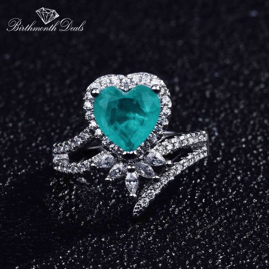 March Aquamarine Birthstone Ring - Birthmonth Deals