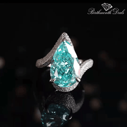 March Aquamarine Birthstone Ring - Birthmonth Deals