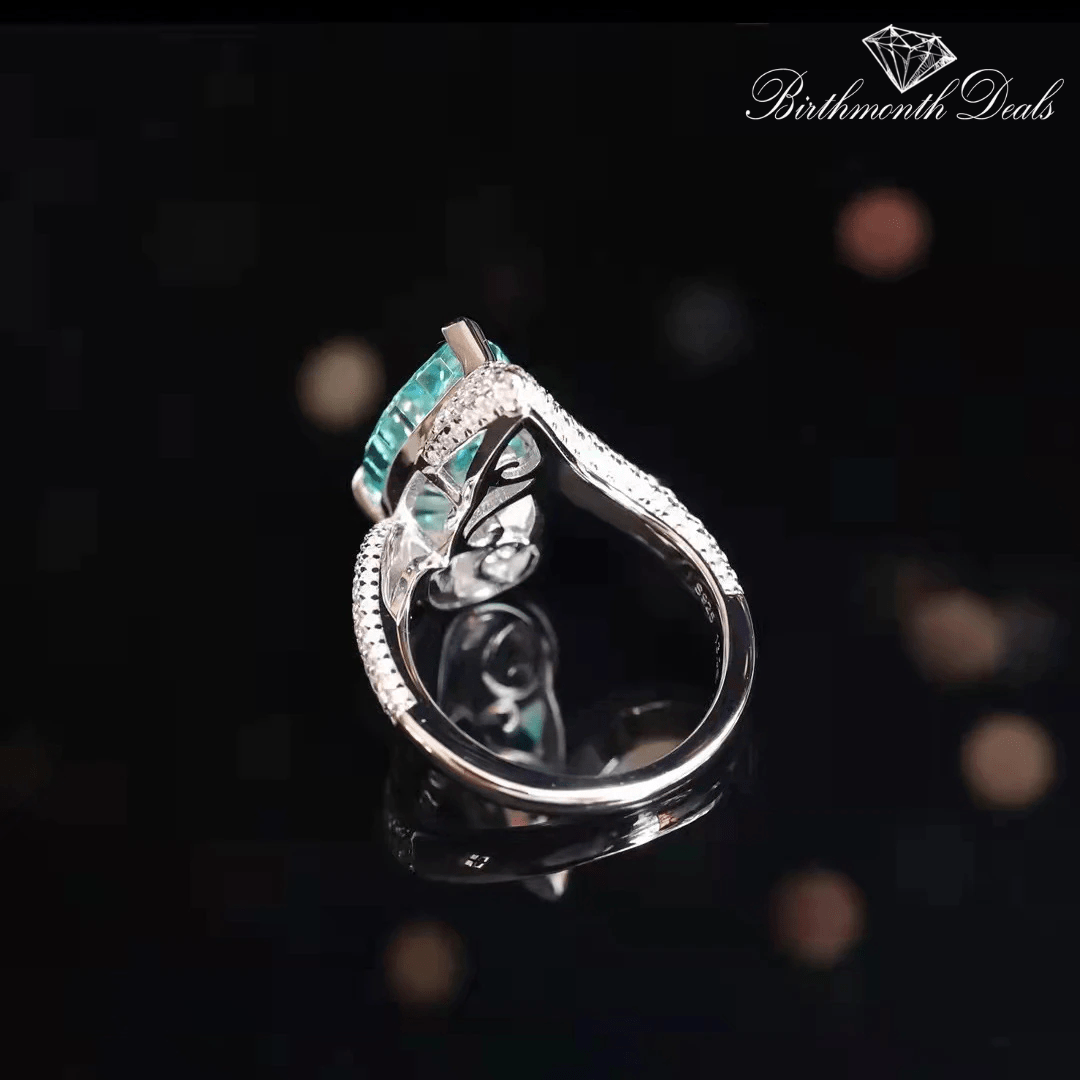 March Aquamarine Birthstone Ring - Birthmonth Deals