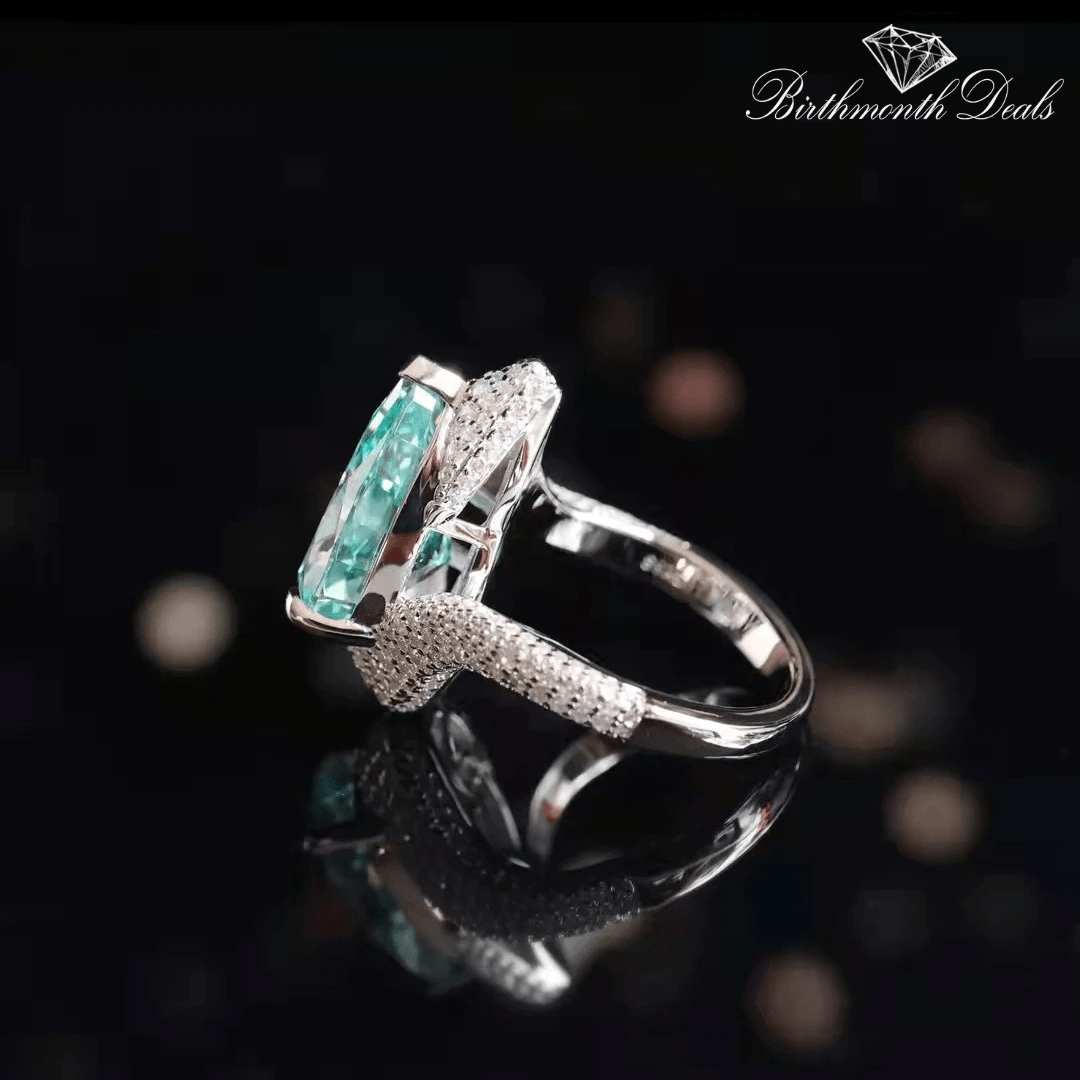 March Aquamarine Birthstone Ring - Birthmonth Deals