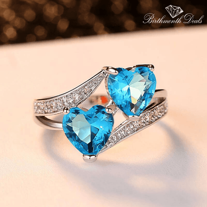 March Aquamarine Birthstone Ring - Birthmonth Deals