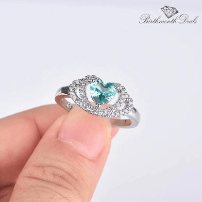 March Aquamarine Birthstone Ring - Birthmonth Deals