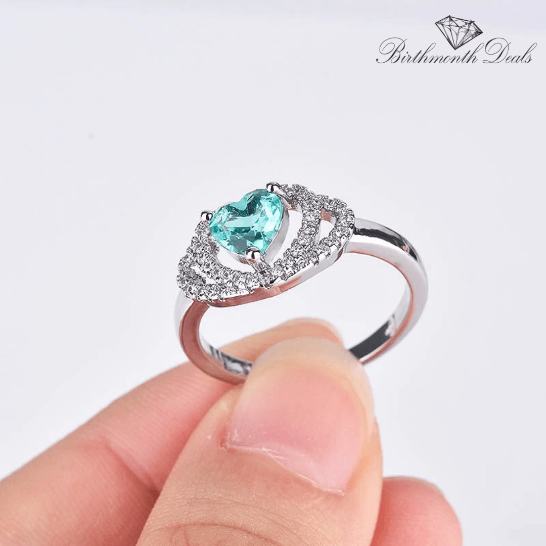 March Aquamarine Birthstone Ring - Birthmonth Deals