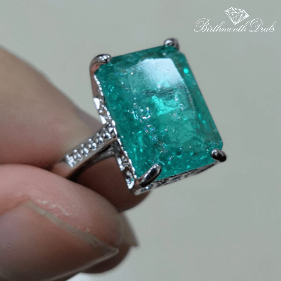 March Aquamarine Birthstone Ring - Birthmonth Deals