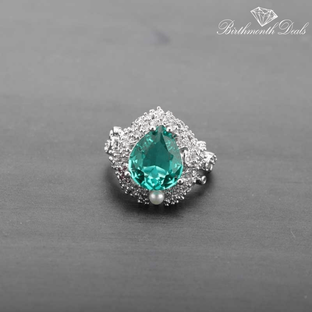 March Aquamarine Birthstone Ring - Birthmonth Deals