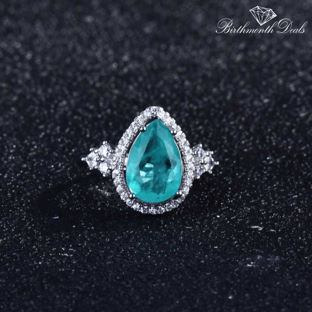 March Aquamarine Birthstone Ring - Birthmonth Deals