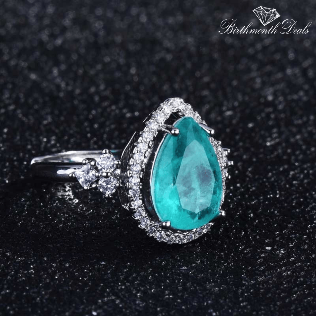 March Aquamarine Birthstone Ring - Birthmonth Deals