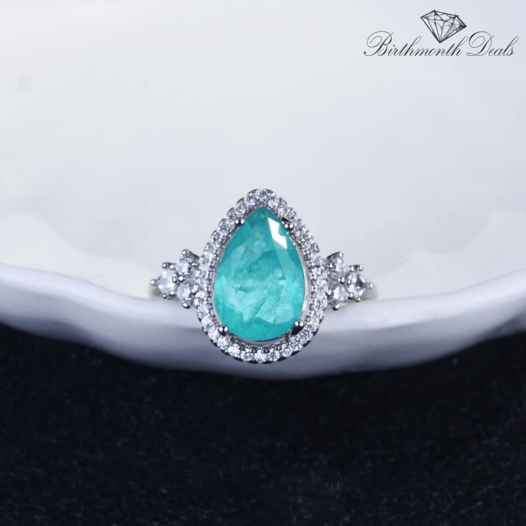 March Aquamarine Birthstone Ring - Birthmonth Deals