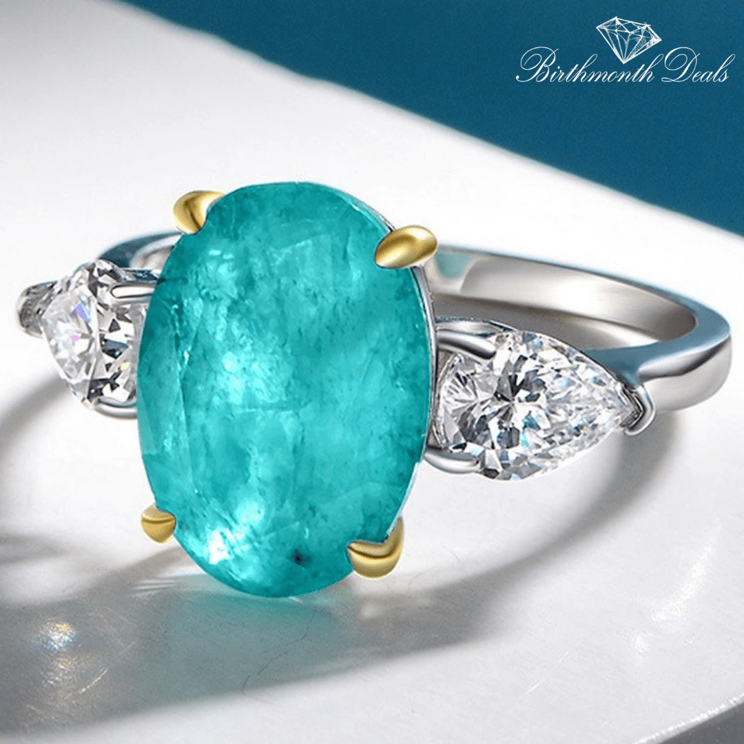 March Aquamarine Birthstone Ring - Birthmonth Deals