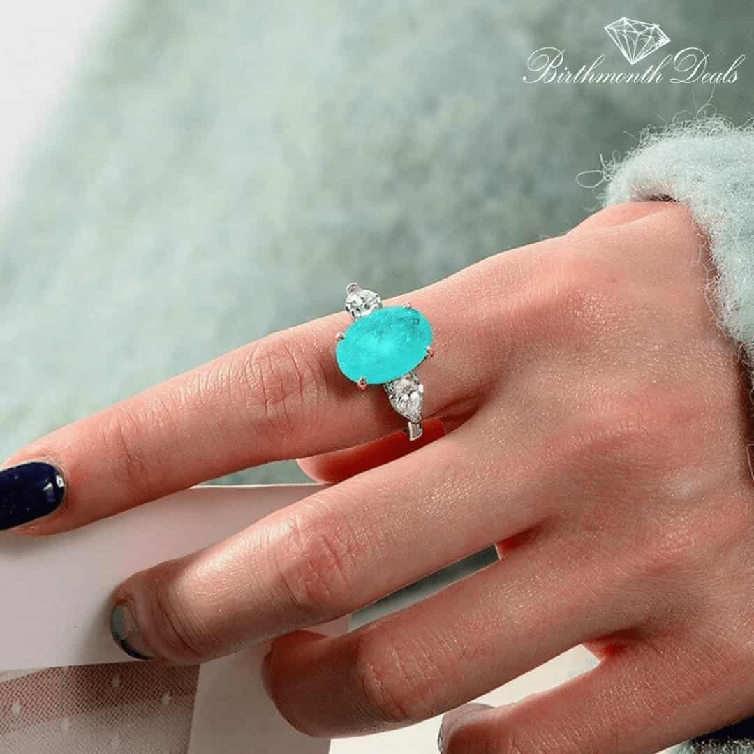 March Aquamarine Birthstone Ring - Birthmonth Deals