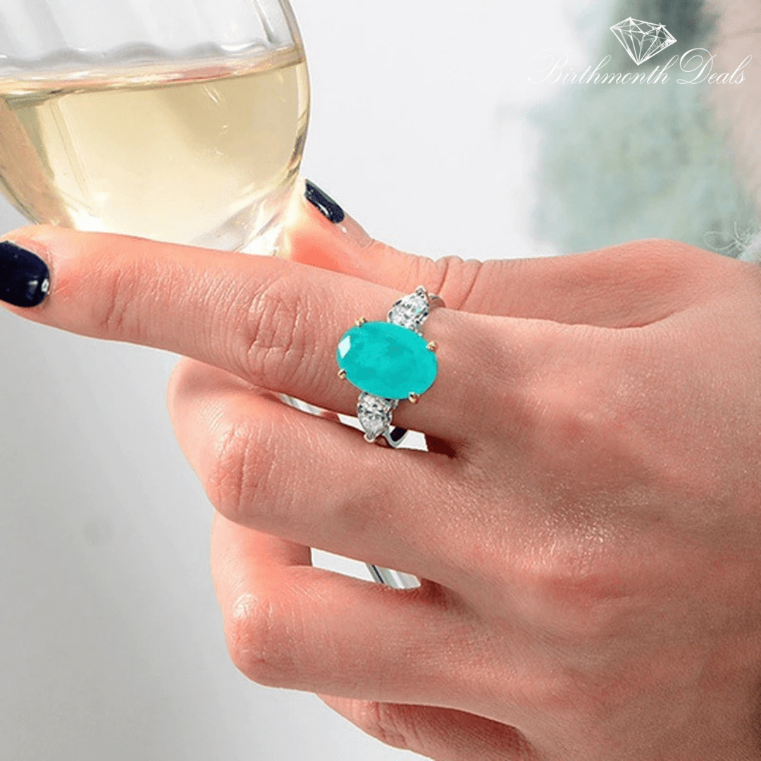 March Aquamarine Birthstone Ring - Birthmonth Deals