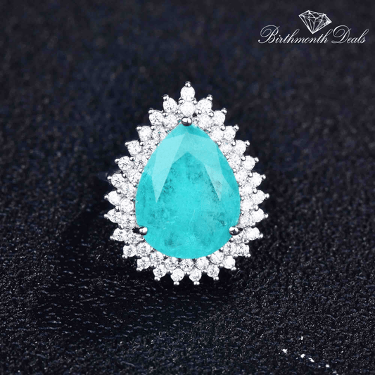 March Aquamarine Birthstone Ring - Birthmonth Deals