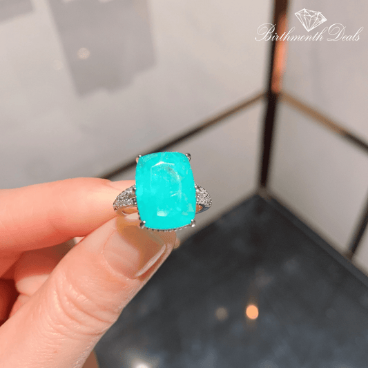 March Aquamarine Birthstone Ring - Birthmonth Deals