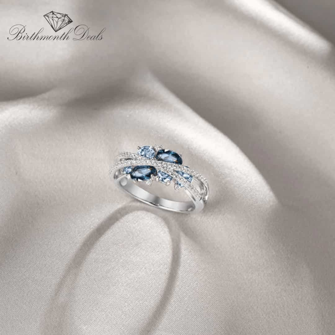 March Aquamarine Birthstone Ring - Birthmonth Deals