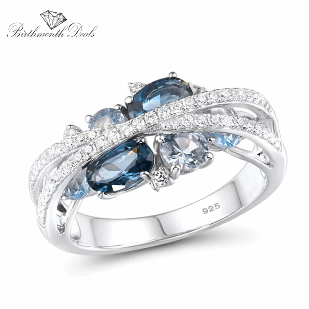 March Aquamarine Birthstone Ring - Birthmonth Deals