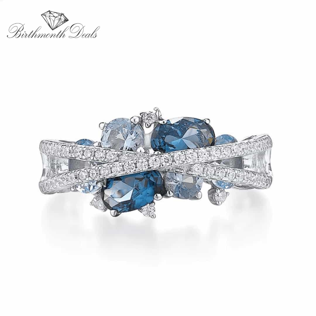 March Aquamarine Birthstone Ring - Birthmonth Deals