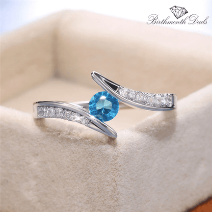 March Aquamarine Birthstone Ring - Birthmonth Deals