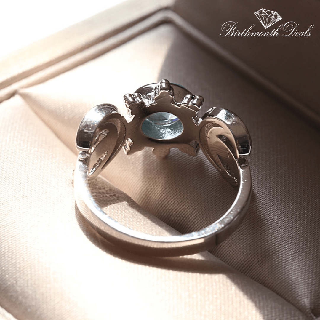 March Aquamarine Birthstone Ring - Birthmonth Deals