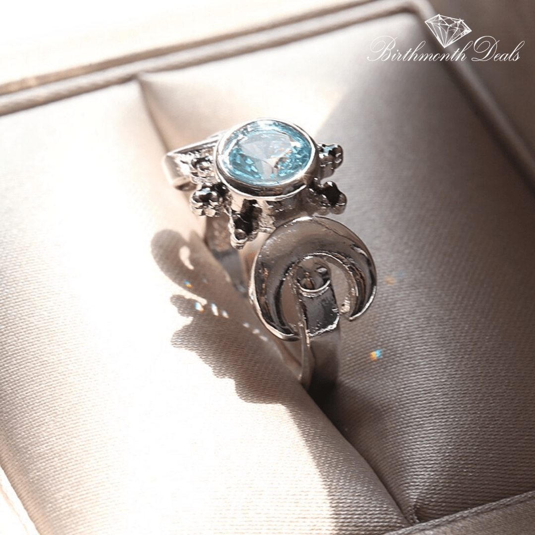 March Aquamarine Birthstone Ring - Birthmonth Deals