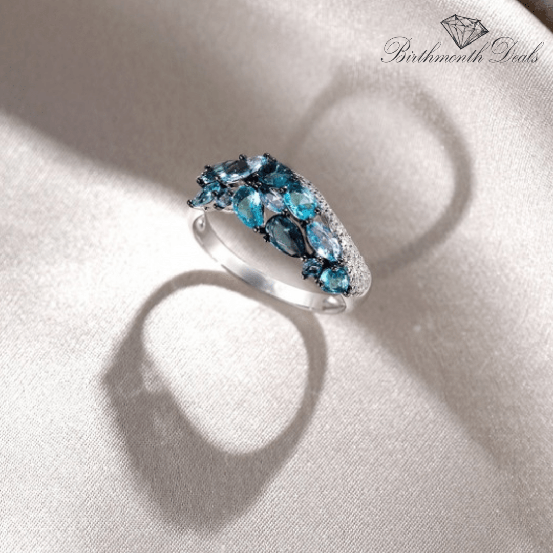 March Aquamarine Birthstone Ring - Birthmonth Deals