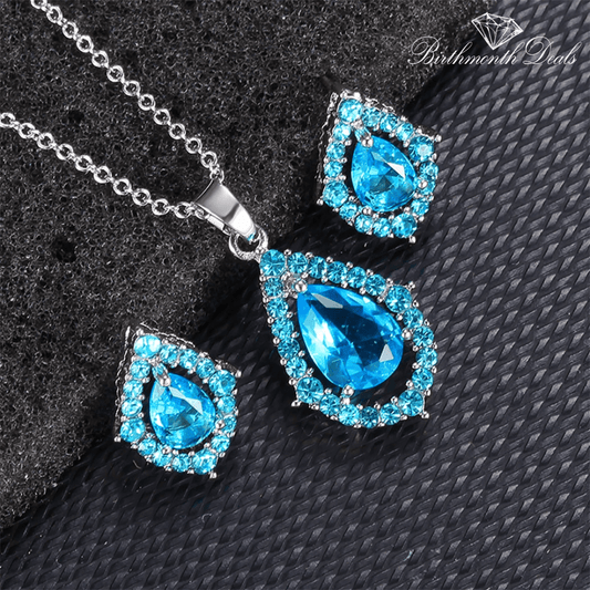 March Aquamarine Birthstone Jewelry Set - Birthmonth Deals