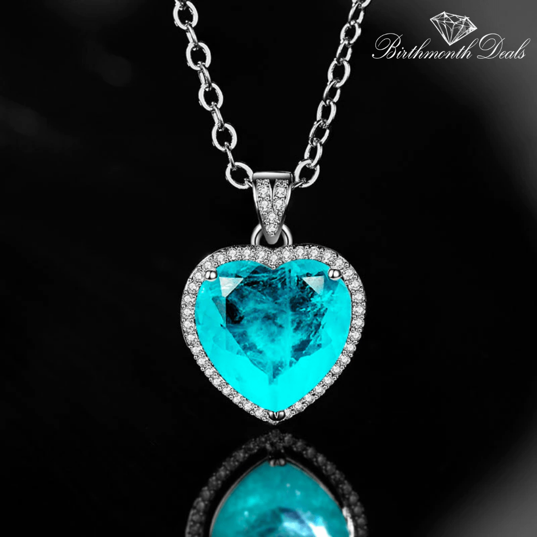 March Aquamarine Birthstone Necklace - Birthmonth Deals