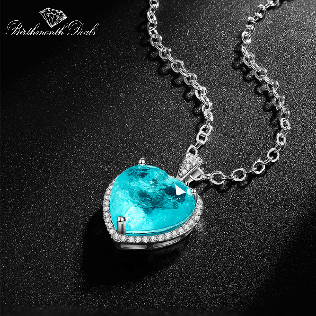 March Aquamarine Birthstone Necklace - Birthmonth Deals