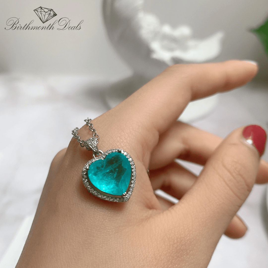 March Aquamarine Birthstone Necklace - Birthmonth Deals