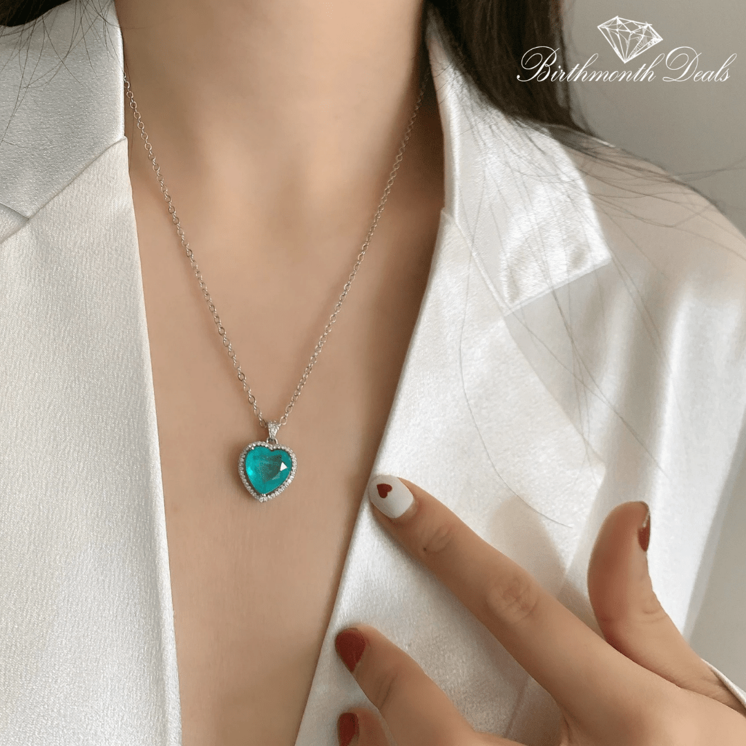 March Aquamarine Birthstone Necklace - Birthmonth Deals