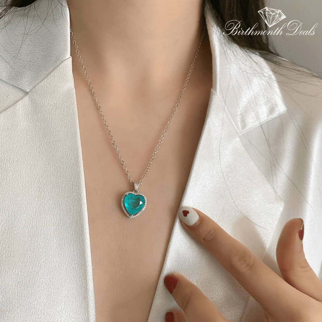 March Aquamarine Birthstone Necklace - Birthmonth Deals