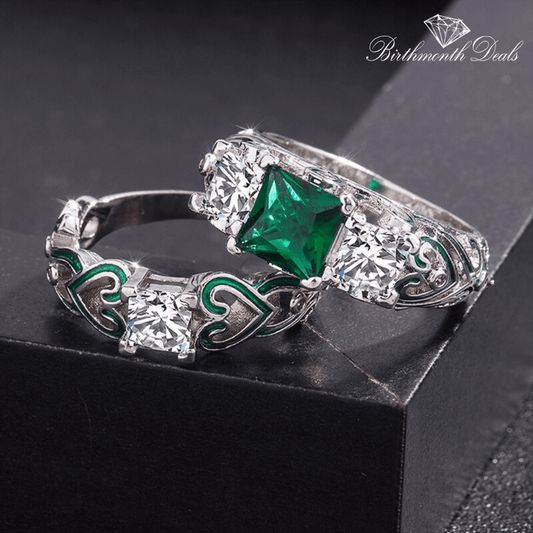 May Emerald Birthstone Stacking Ring - Birthmonth Deals