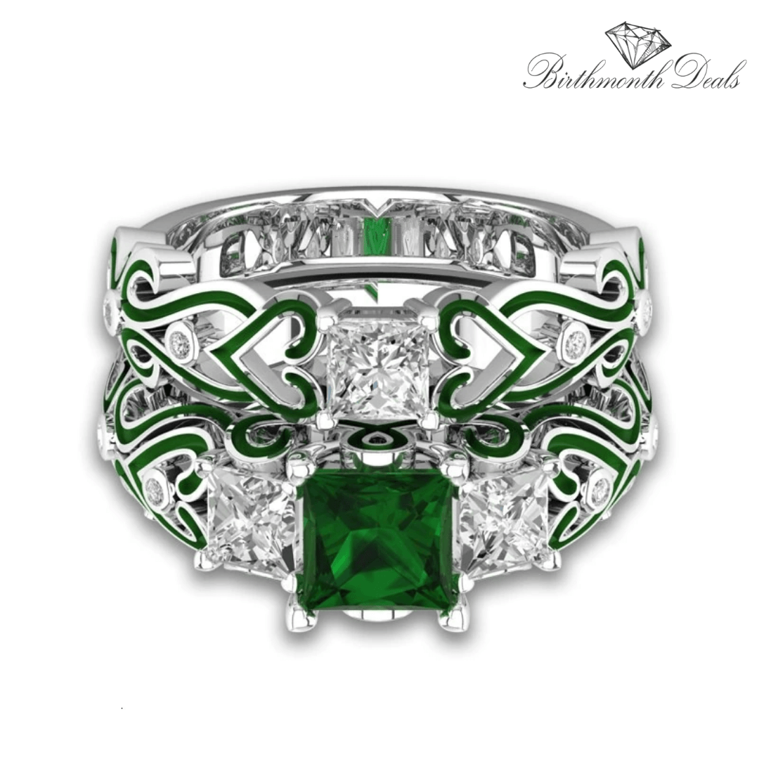 May Emerald Birthstone Stacking Ring - Birthmonth Deals