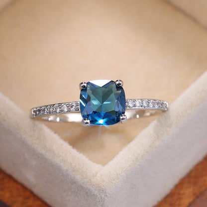 March Aquamarine Birthstone Ring - Birthmonth Deals