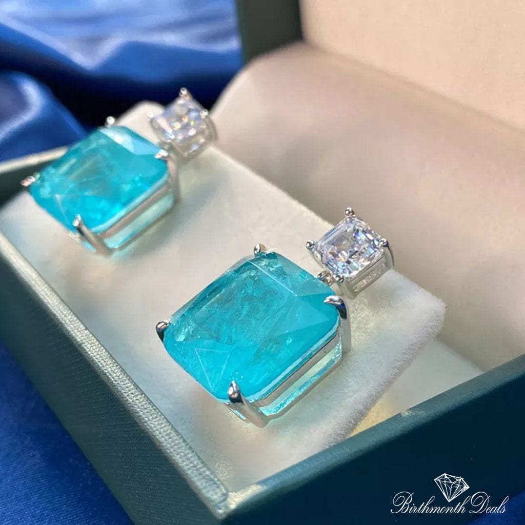 March Aquamarine Birthstone Earrings - Birthmonth Deals