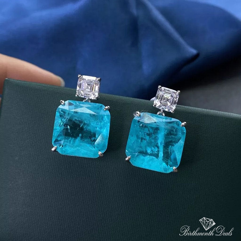 March Aquamarine Birthstone Earrings - Birthmonth Deals